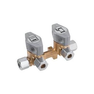 Gok kaksoissulkuhana 8mm kaasuputkelle / 2 x 8mm